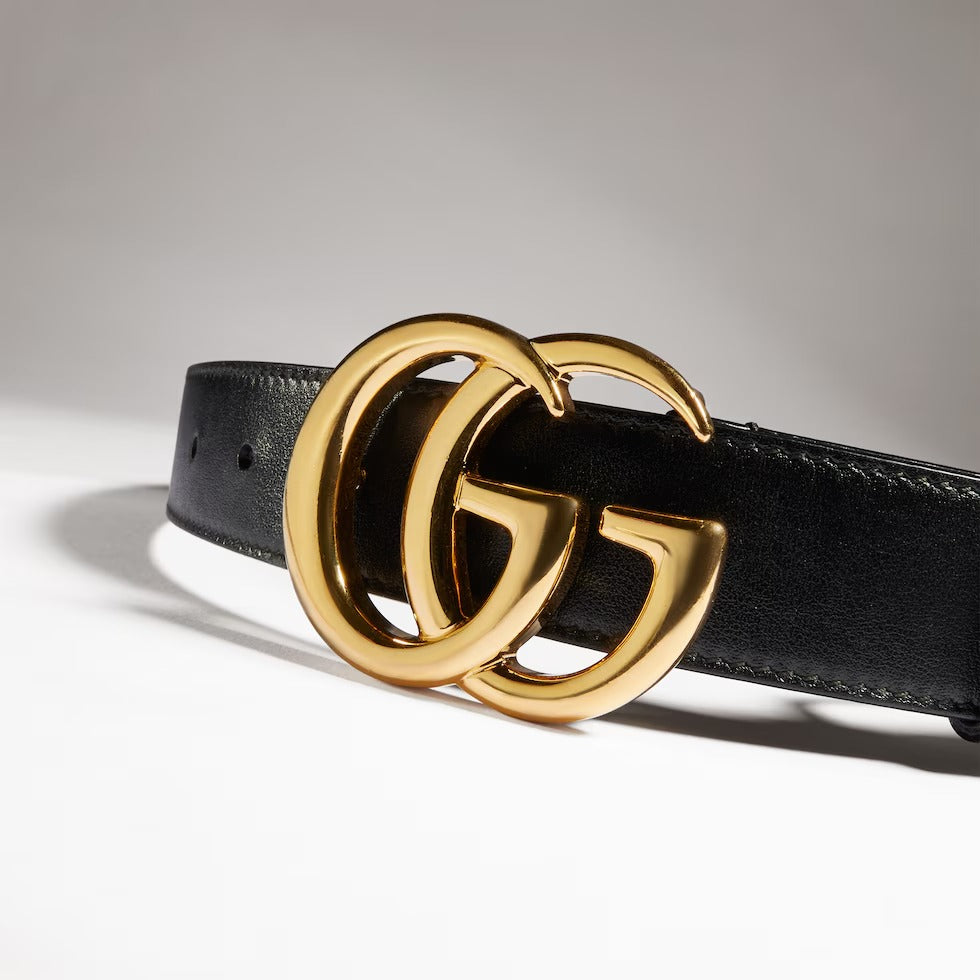 Gg marmont belt with shiny buckle-GUCCI-Verso