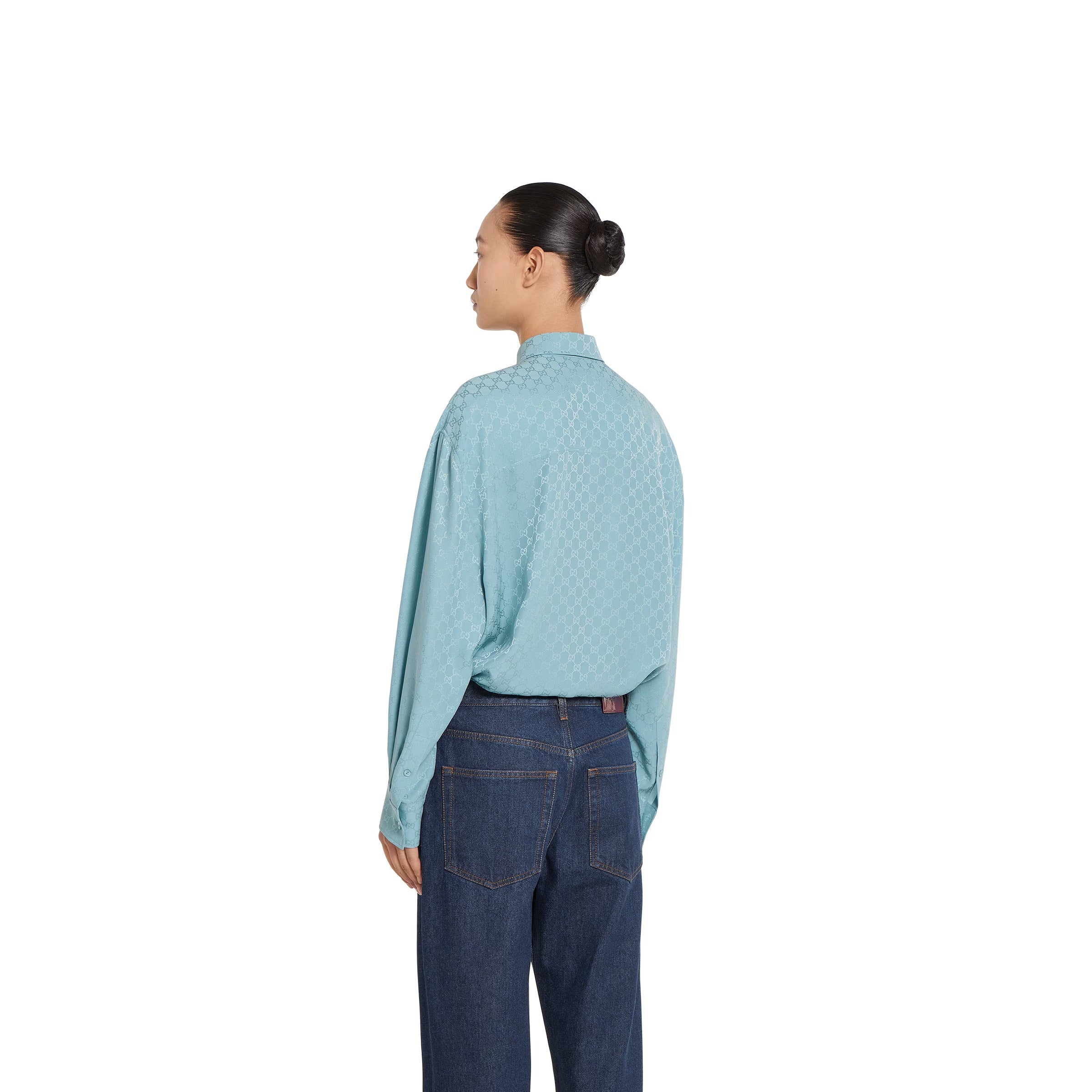 GG SILK JACQUARD OVERSIZE SHIRT-GUCCI-Verso
