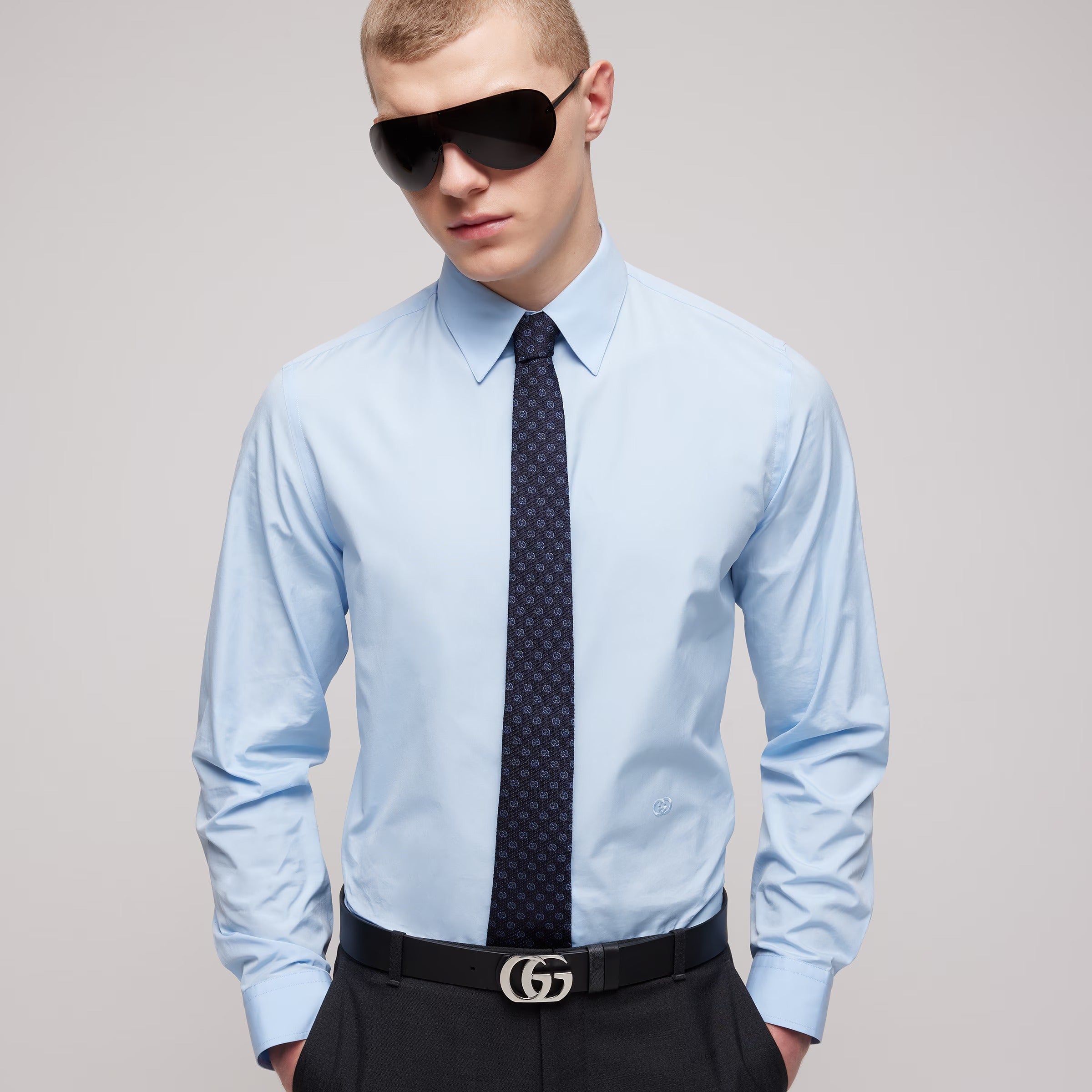 Gg silk jacquard tie-GUCCI-Verso