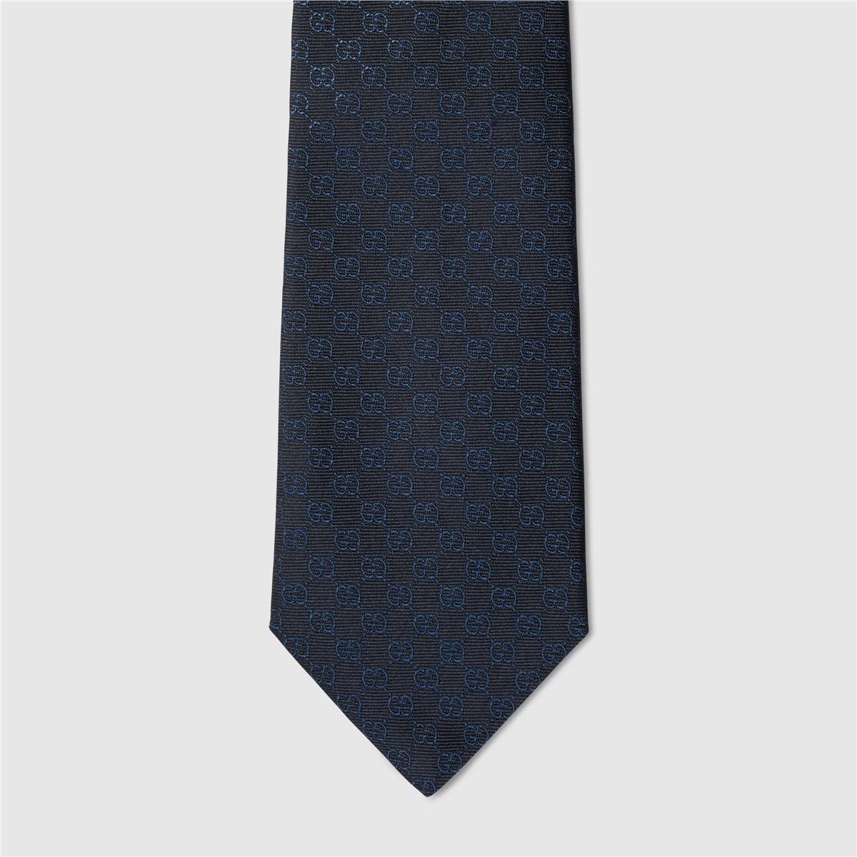Gg silk jacquard tie-GUCCI-Verso