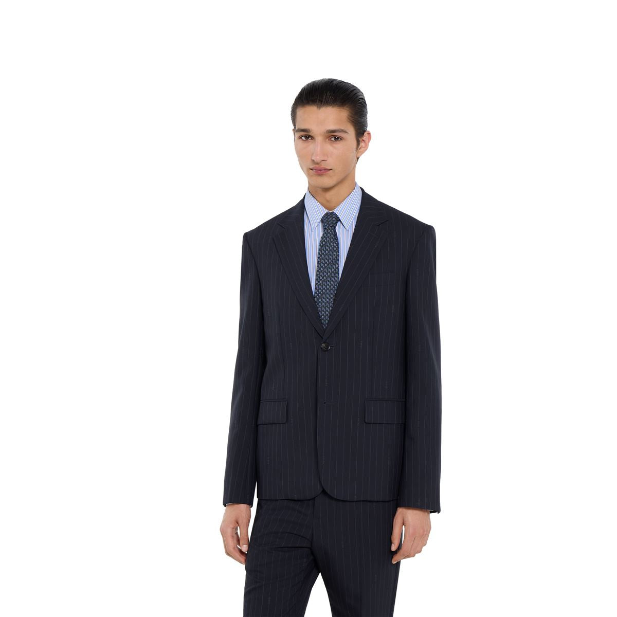 Gg silk jacquard tie-GUCCI-Verso