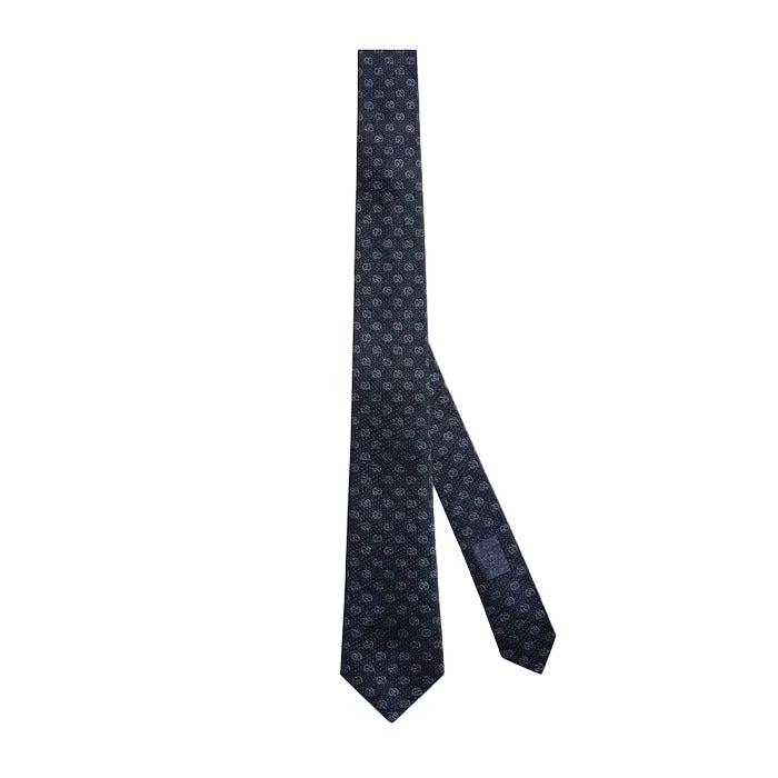 Gg silk jacquard tie-GUCCI-Verso