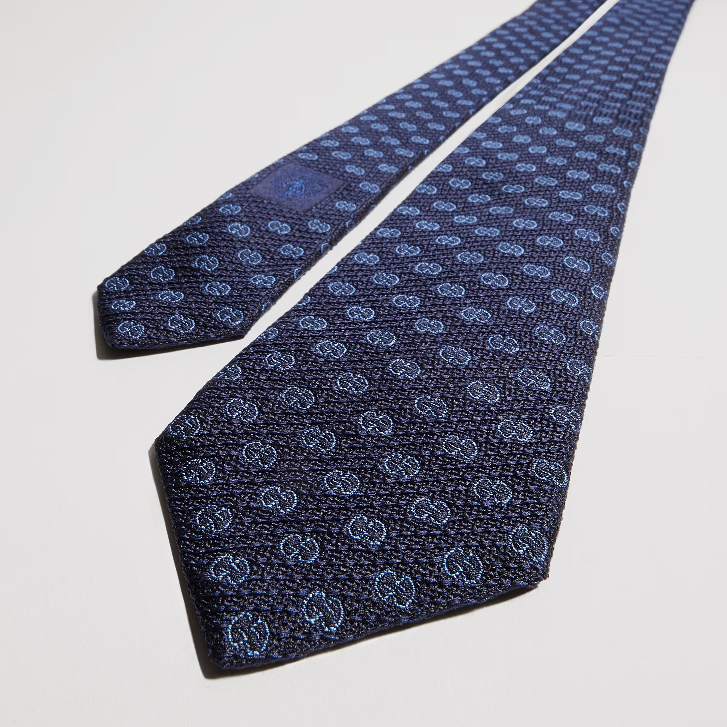 Gg silk jacquard tie-GUCCI-Verso
