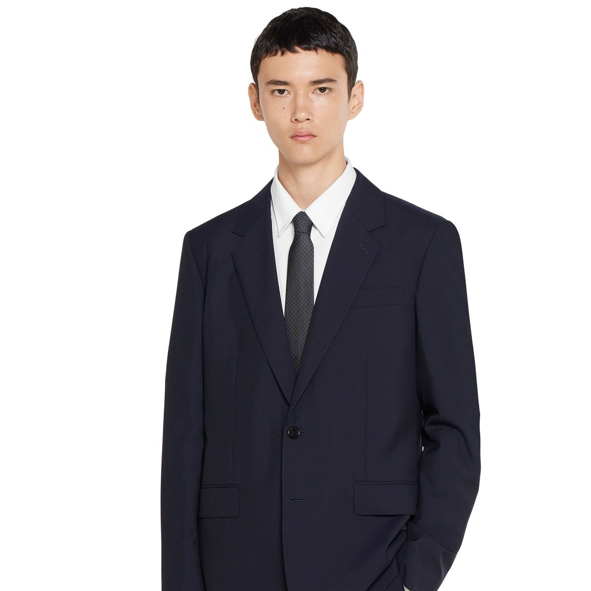 Gg silk jacquard tie-GUCCI-Verso