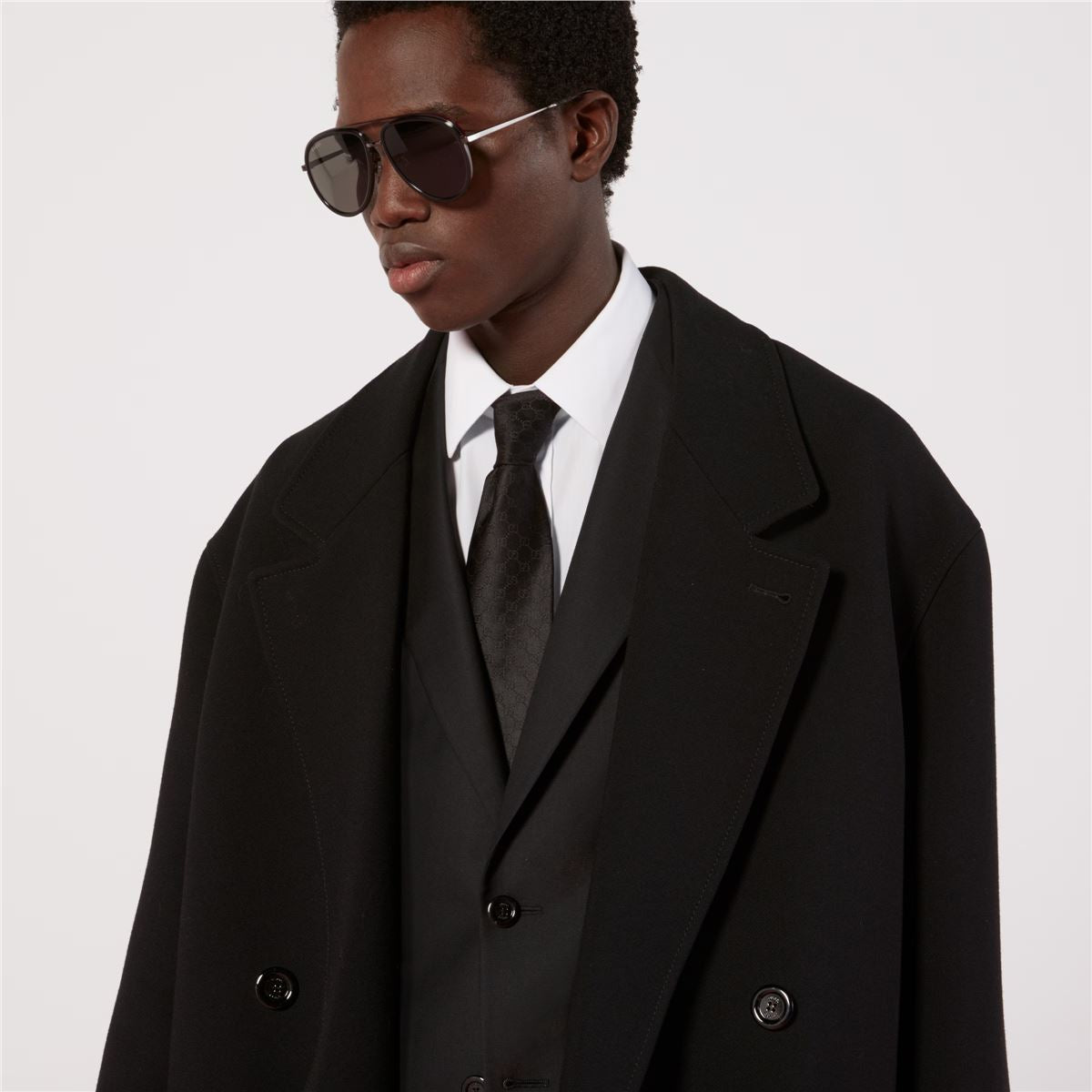 Gg silk tie-GUCCI-Verso