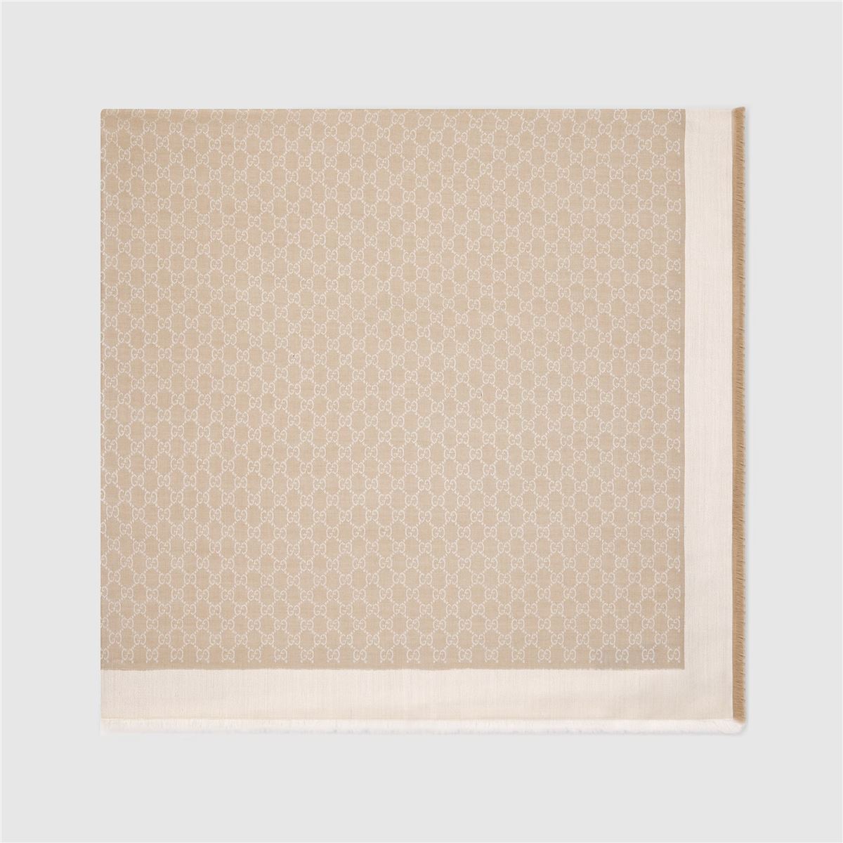 Gg silk wool shawl-GUCCI-Verso