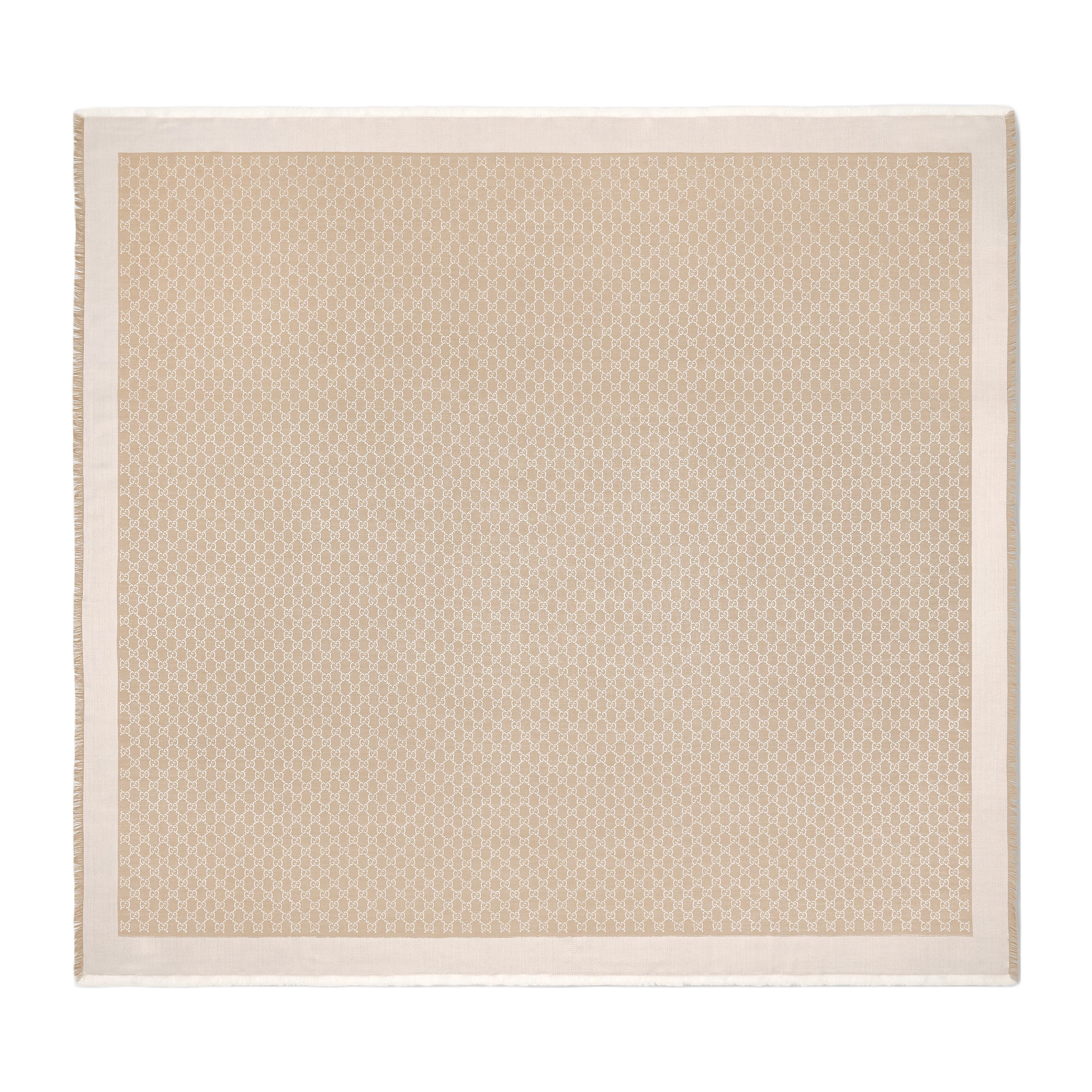 Gg silk wool shawl-GUCCI-Verso