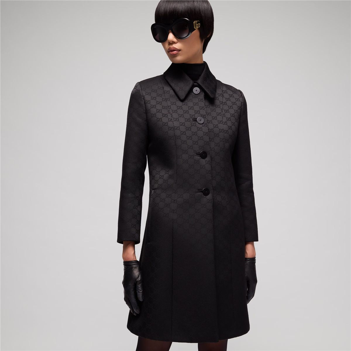 Gg viscose jacquard coat-GUCCI-Verso