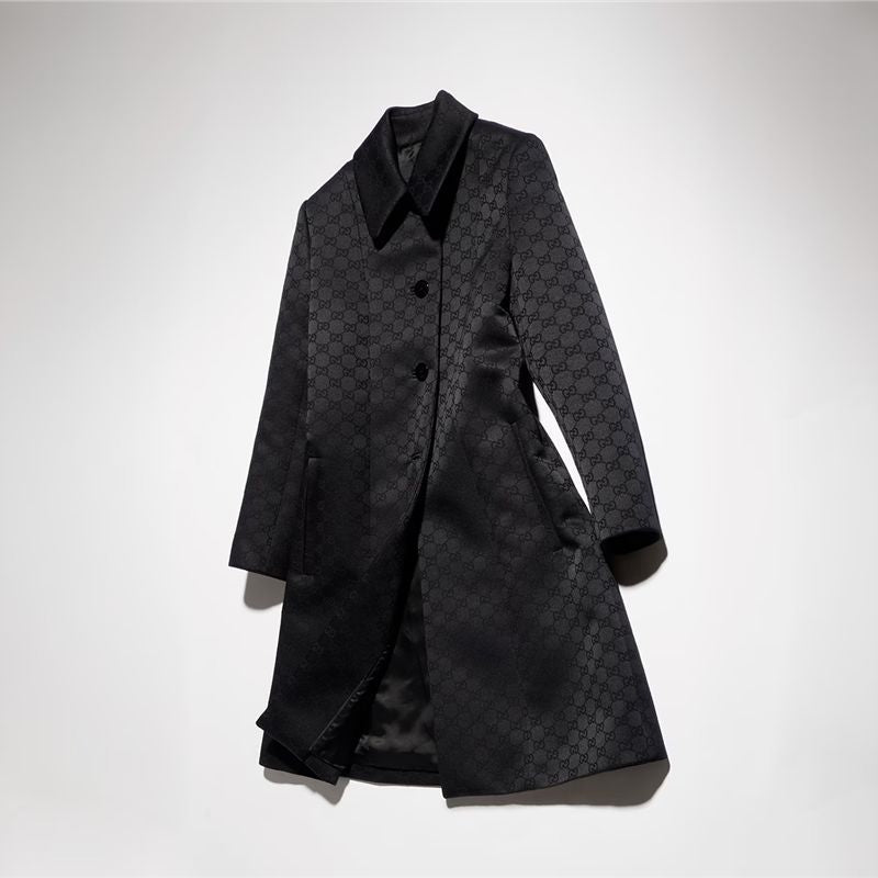 Gg viscose jacquard coat-GUCCI-Verso