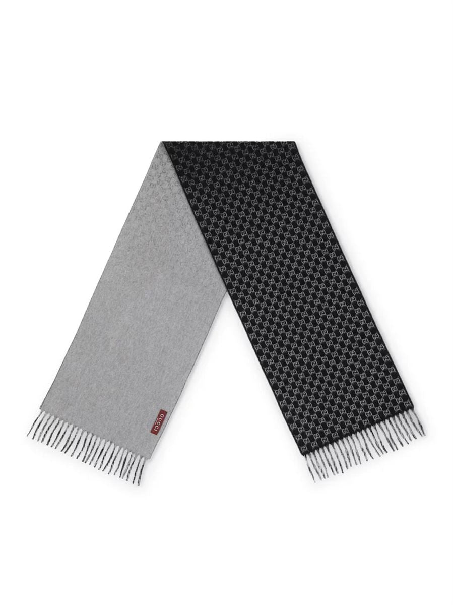 Gg wool cashmere scarf-GUCCI-Verso