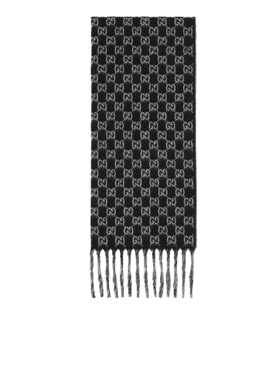 Gg wool cashmere scarf-GUCCI-Verso