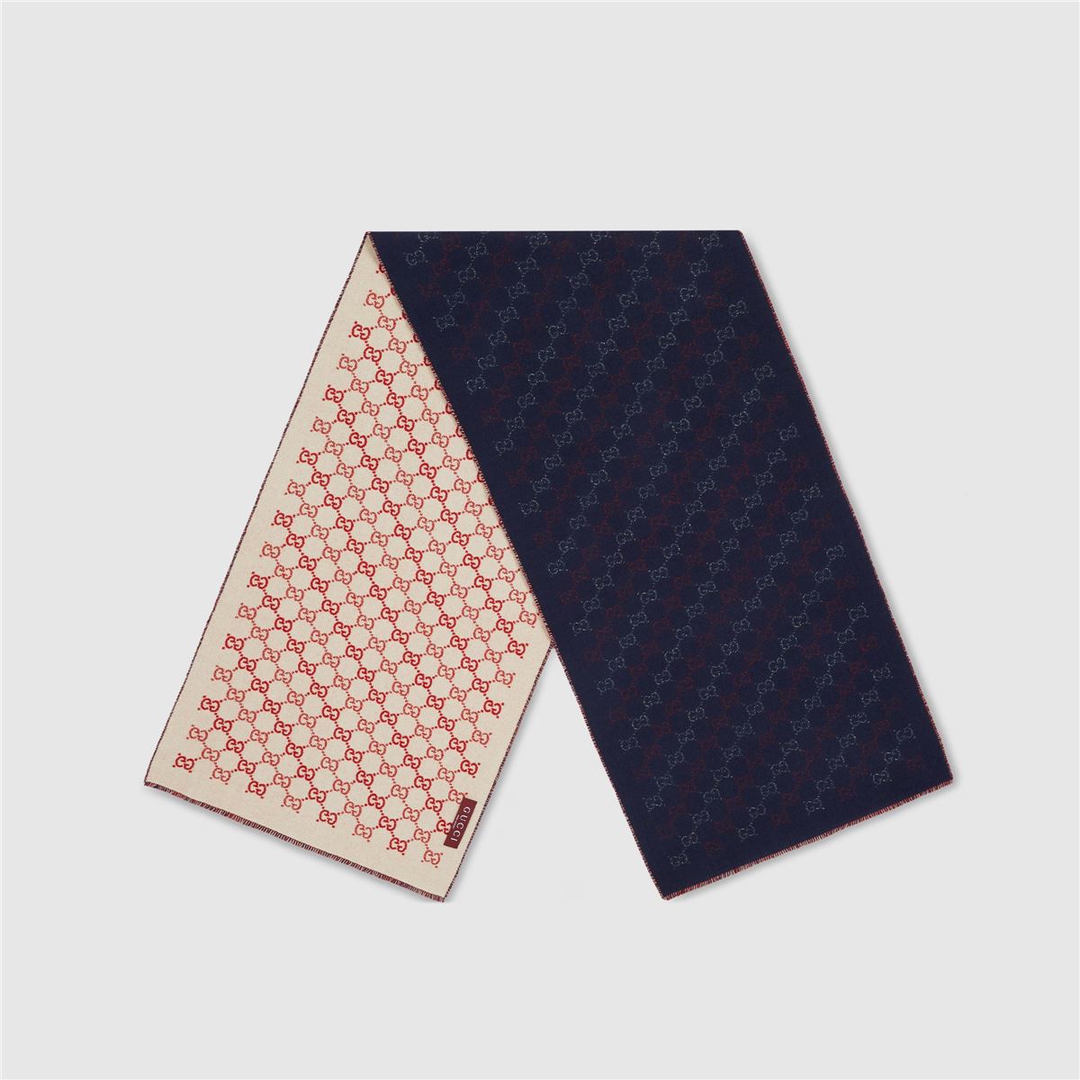 Gg wool jacquard scarf-GUCCI-Verso