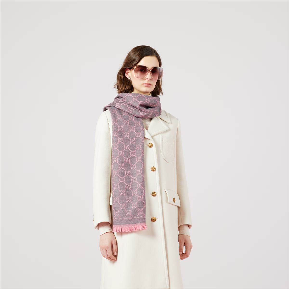 Gg wool scarf-GUCCI-Verso