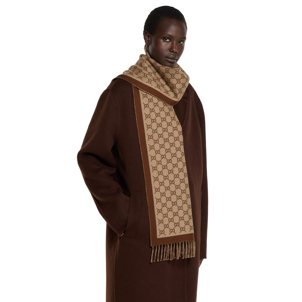 Gg wool scarf-GUCCI-Verso