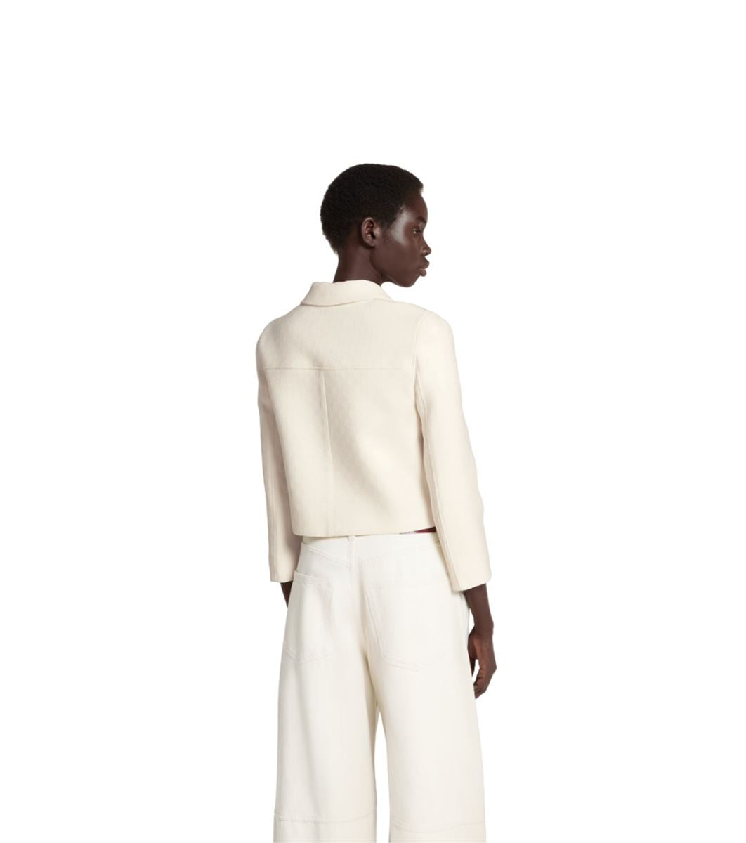 GG WOOL SILK CRÊPE JACQUARD JACKET - GUCCI - Verso