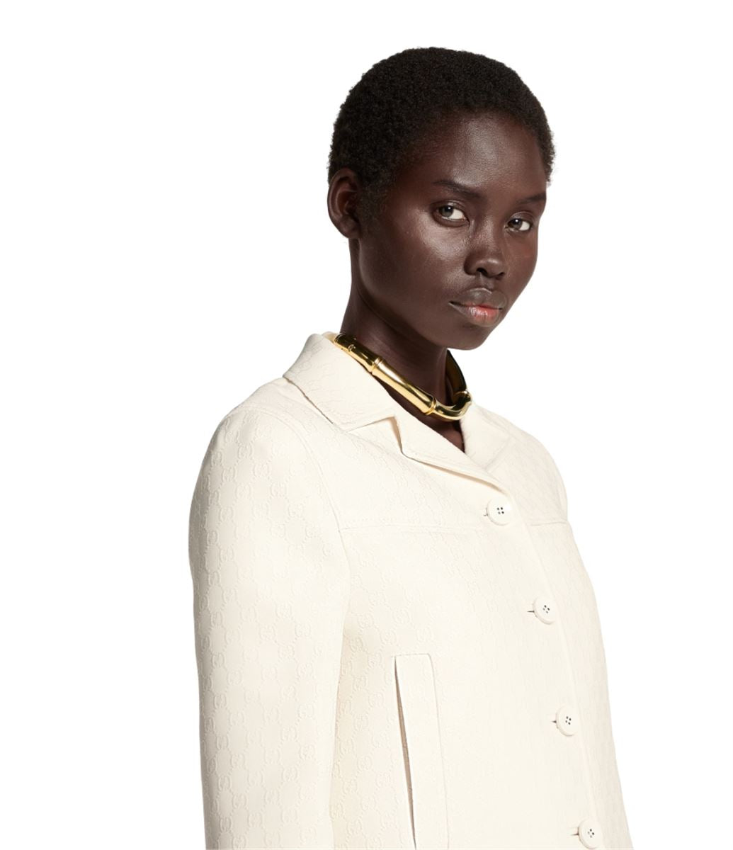 GG WOOL SILK CRÊPE JACQUARD JACKET - GUCCI - Verso