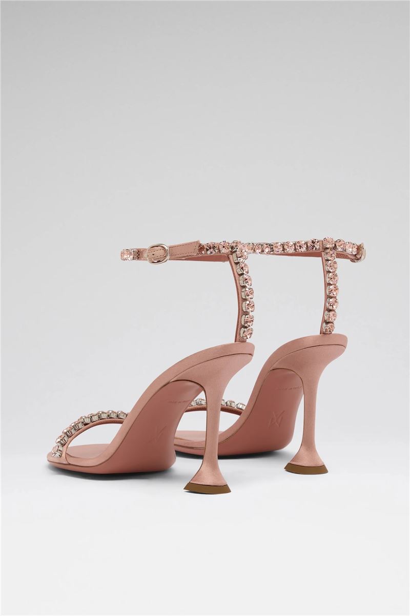 Gigi sandal 95 powder satin and vintage rose crystals-AMINA MUADDI-Verso