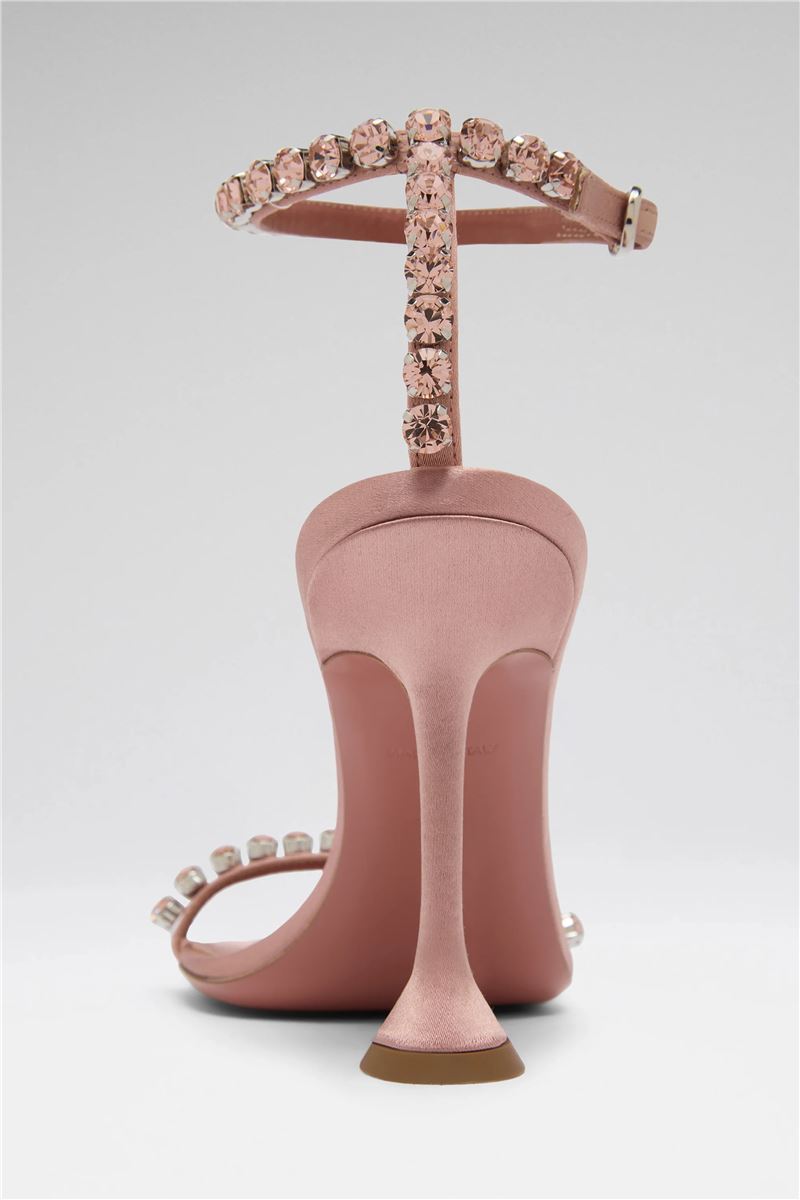 Gigi sandal 95 powder satin and vintage rose crystals-AMINA MUADDI-Verso