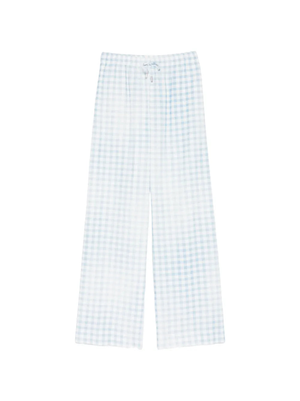 Gingham-pattern drawstring trousers-ERMANNO SCERVINO-Verso