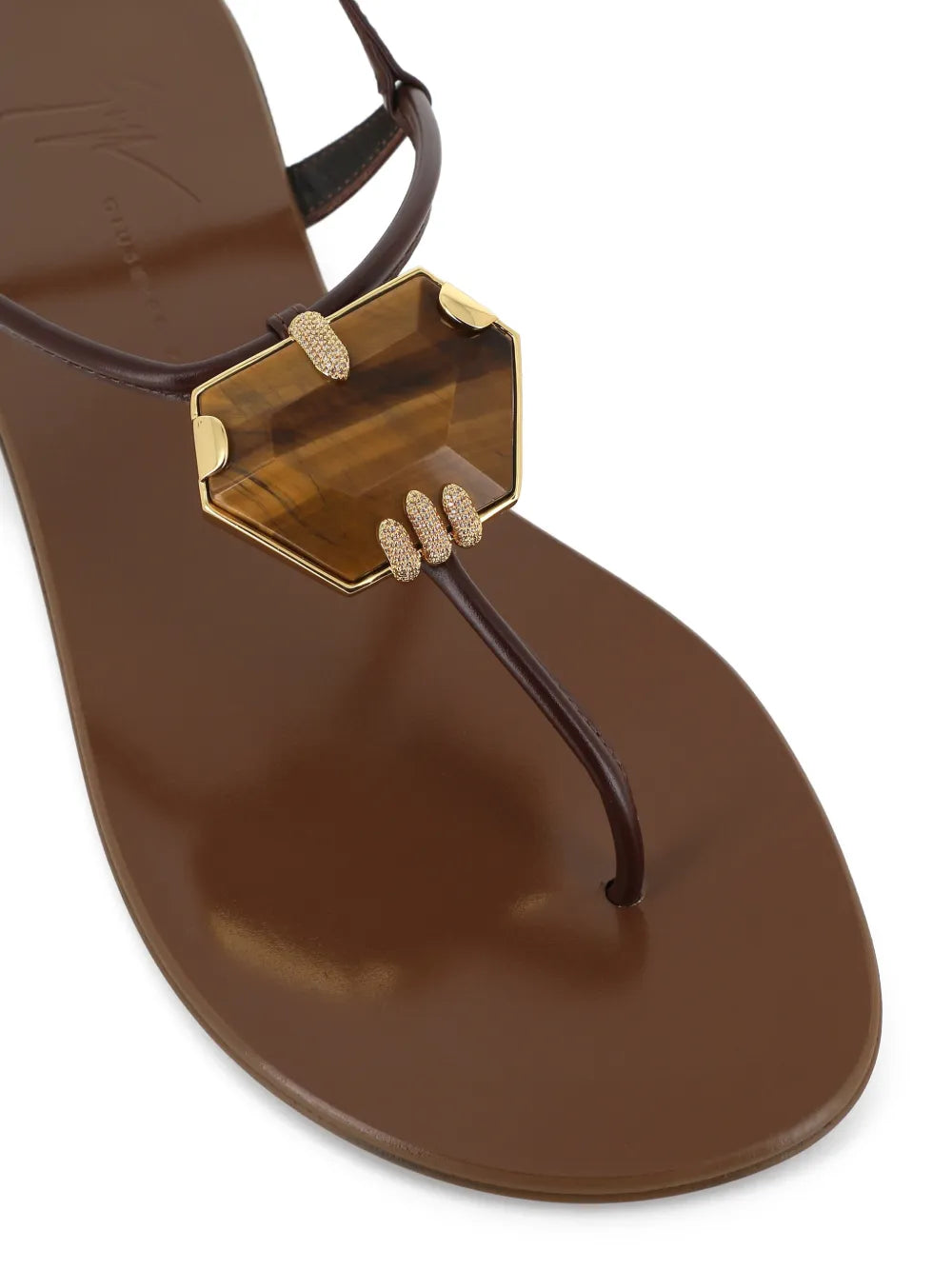 Giuseppe gemstone detail leather sandals-ZANOTTI-Verso