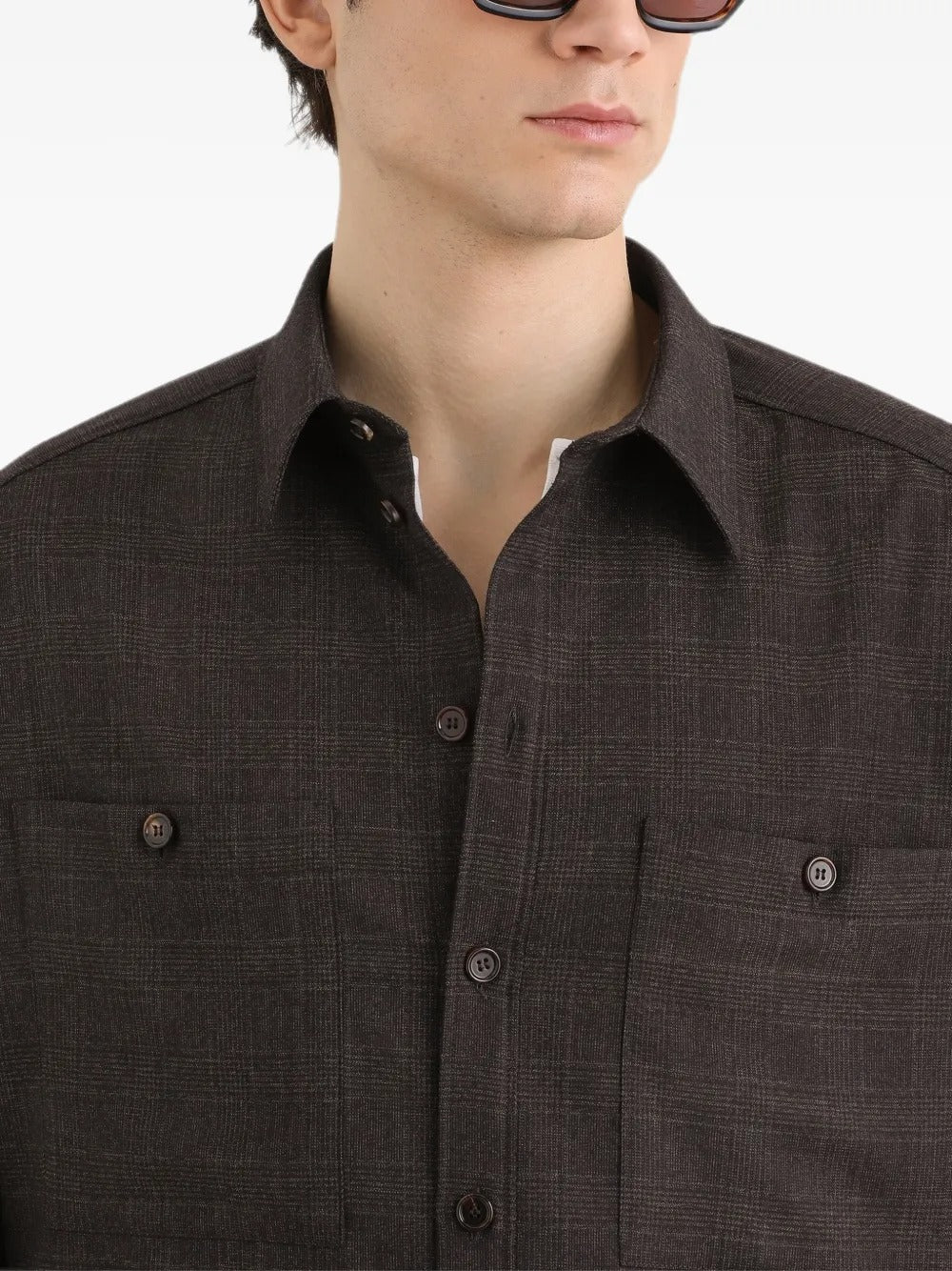 Glen plaid saxony shirt-DOLCE&GABBANA-Verso
