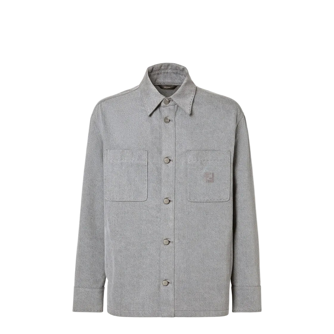Go-to jacket in light grey denim-FENDI-Verso