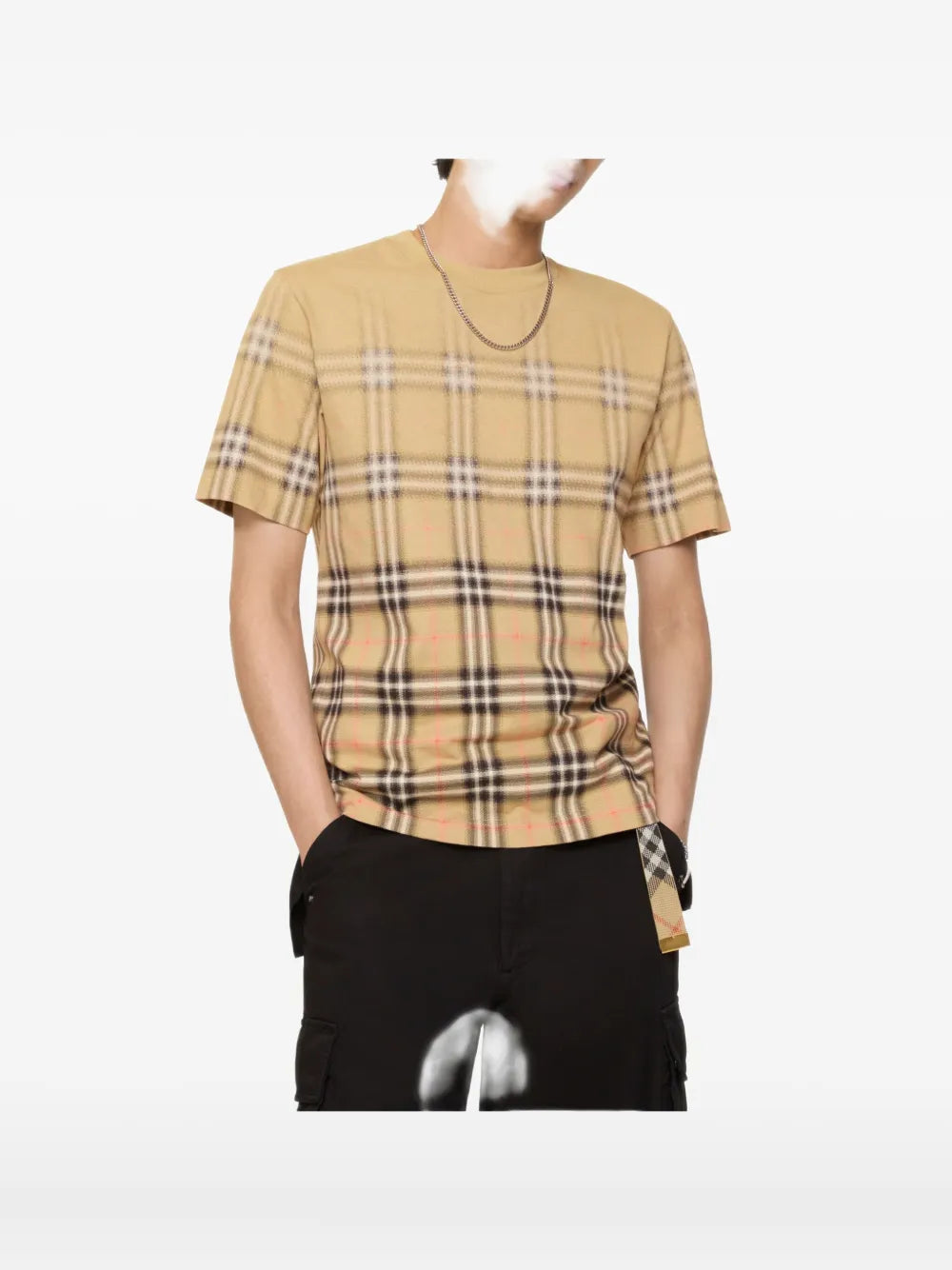 Gradient check cotton t-shirt-BURBERRY-Verso