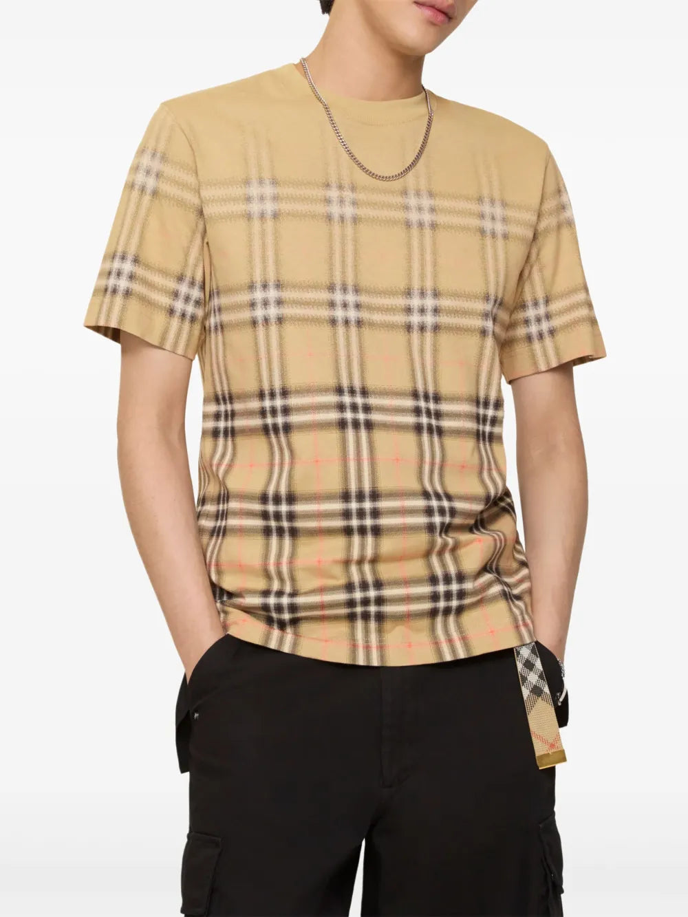 Gradient check cotton t-shirt-BURBERRY-Verso