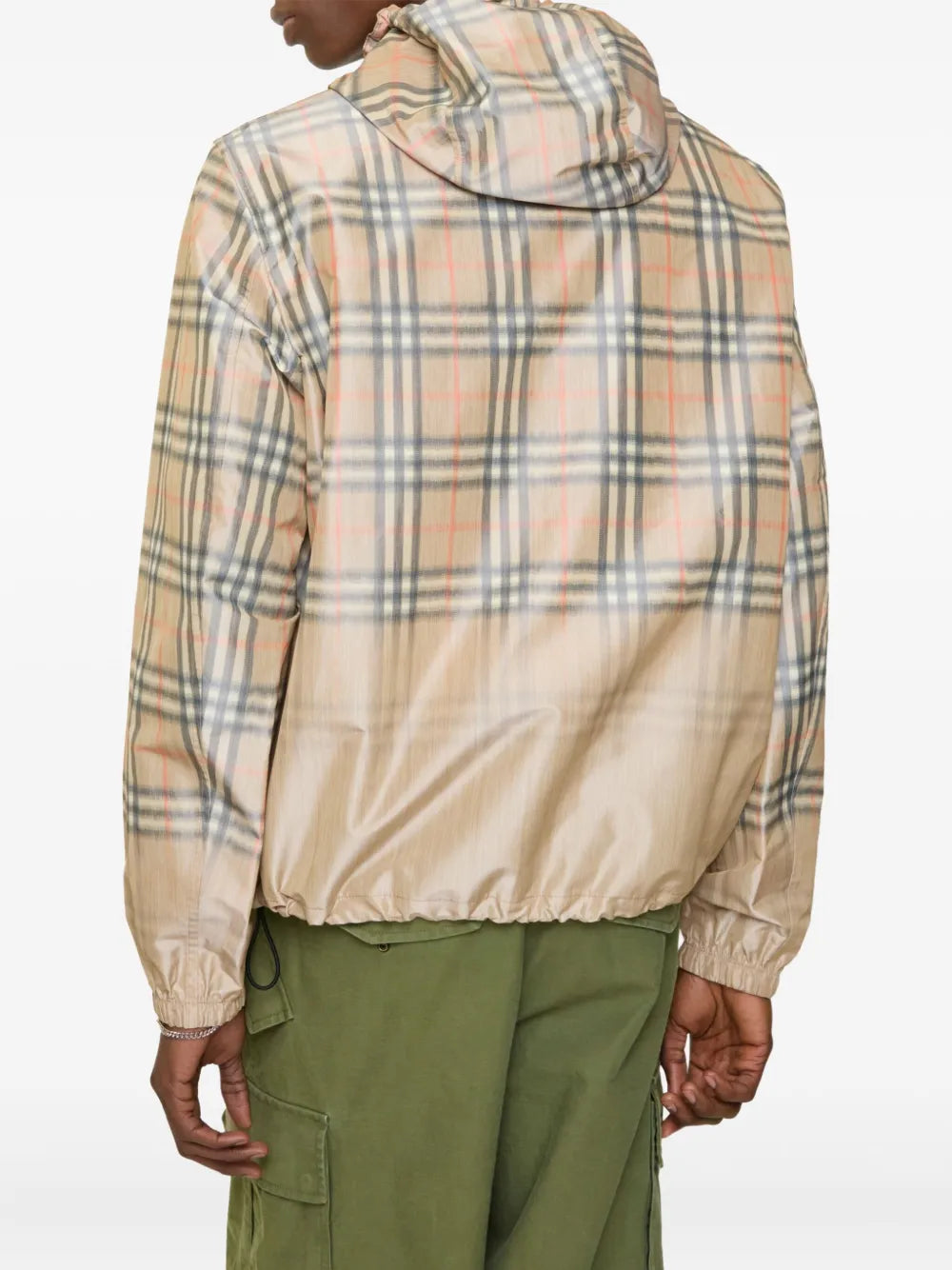 Gradient check hooded lightweight jacket-BURBERRY-Verso