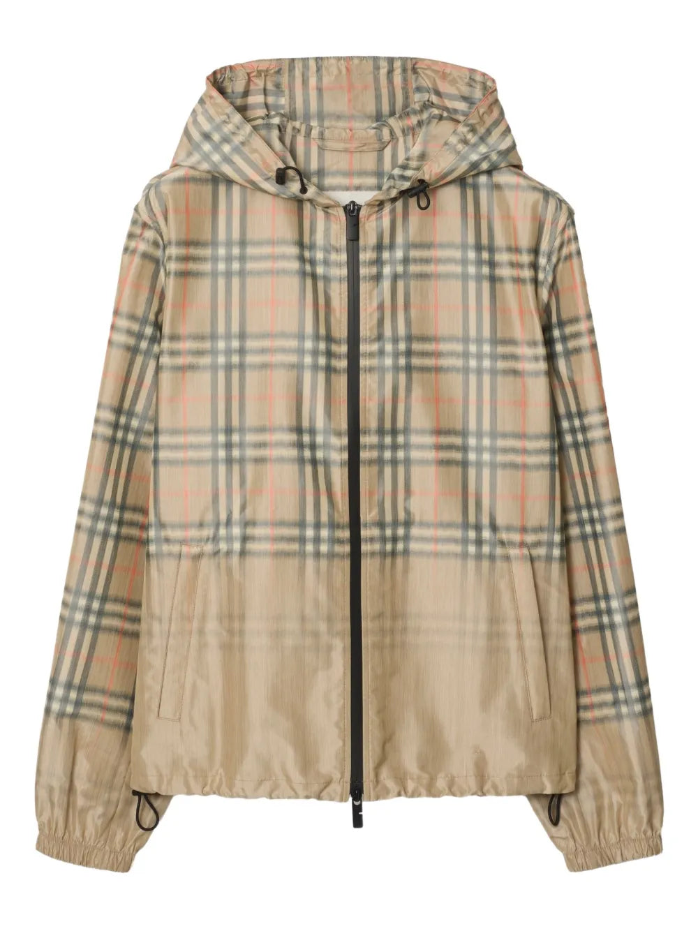Gradient check hooded lightweight jacket-BURBERRY-Verso