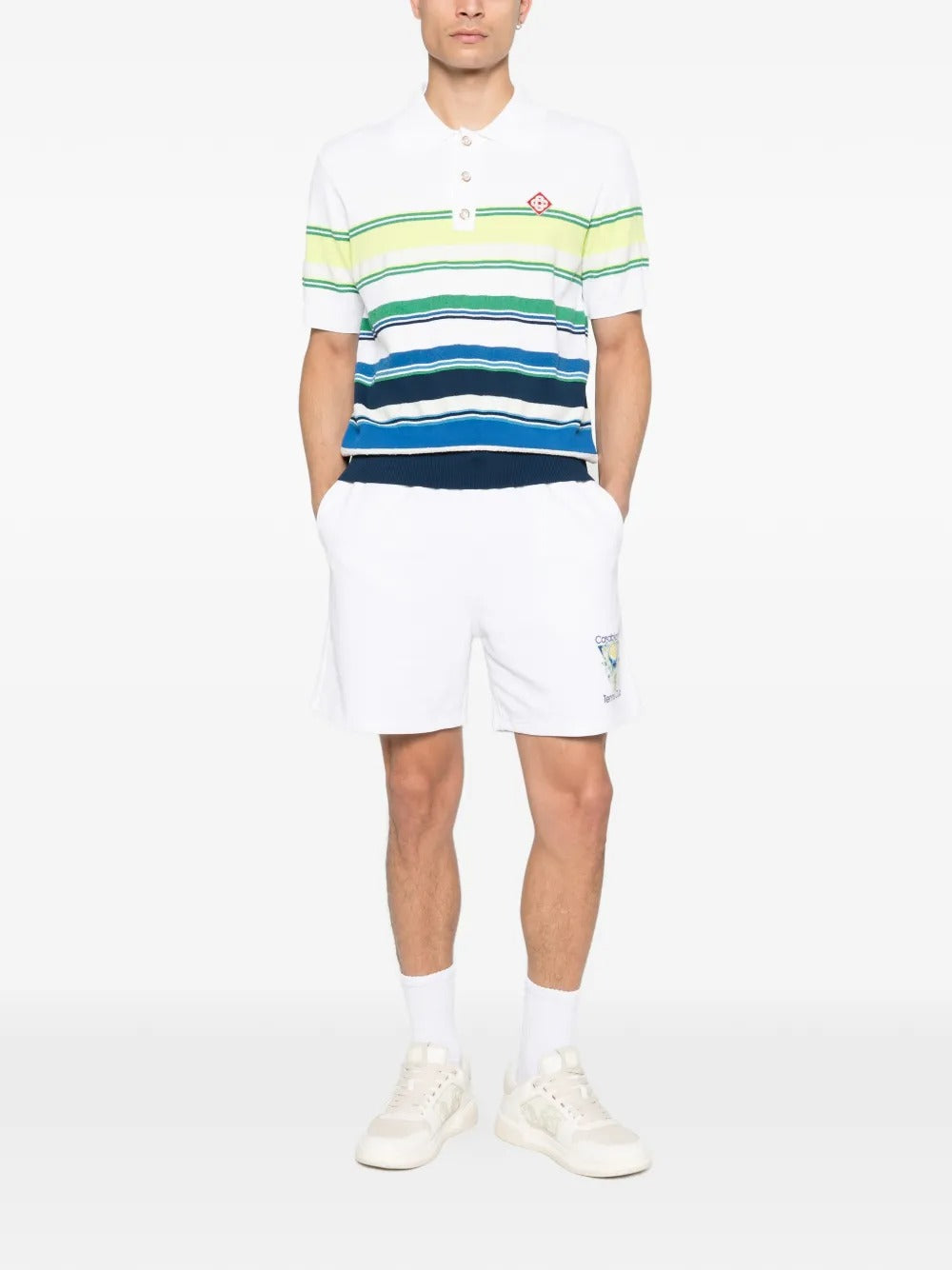 Gradient Stripe Short Sleeve Polo Shirt-CASABLANCA-Verso