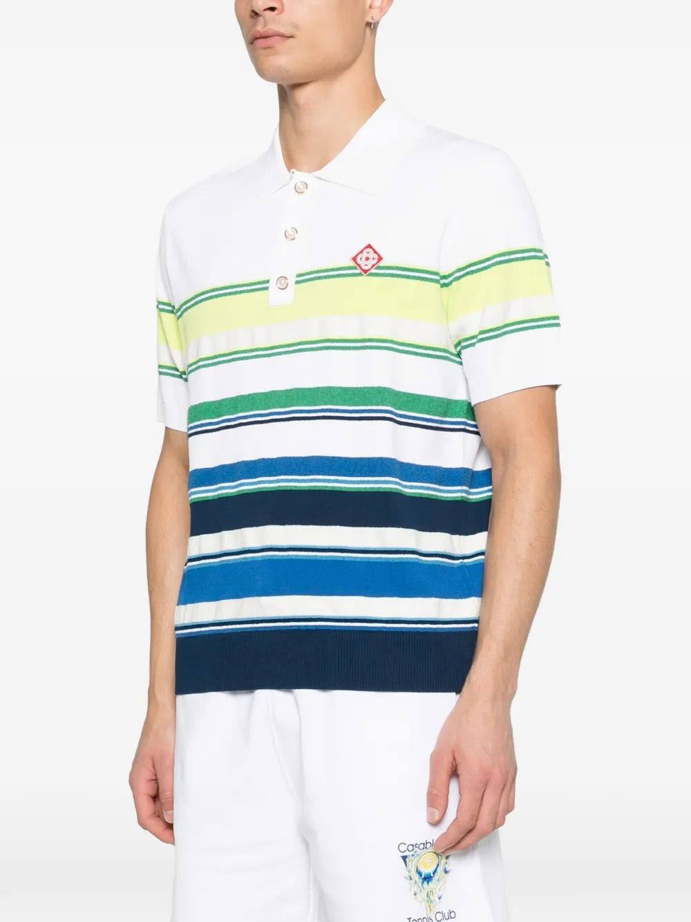 Gradient Stripe Short Sleeve Polo Shirt-CASABLANCA-Verso