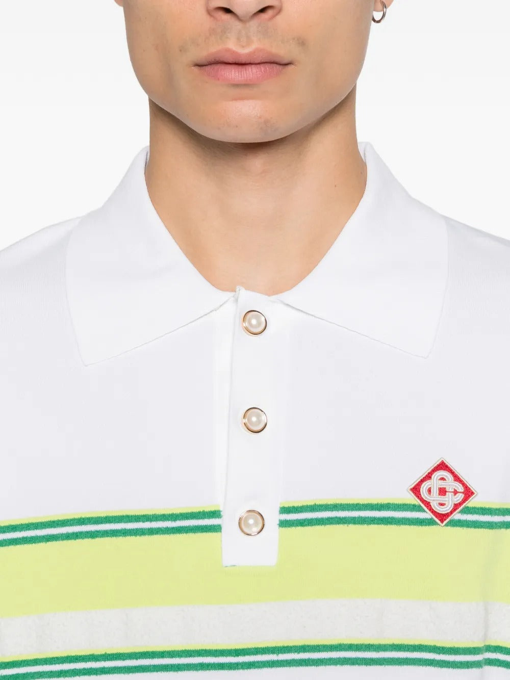 Gradient Stripe Short Sleeve Polo Shirt-CASABLANCA-Verso