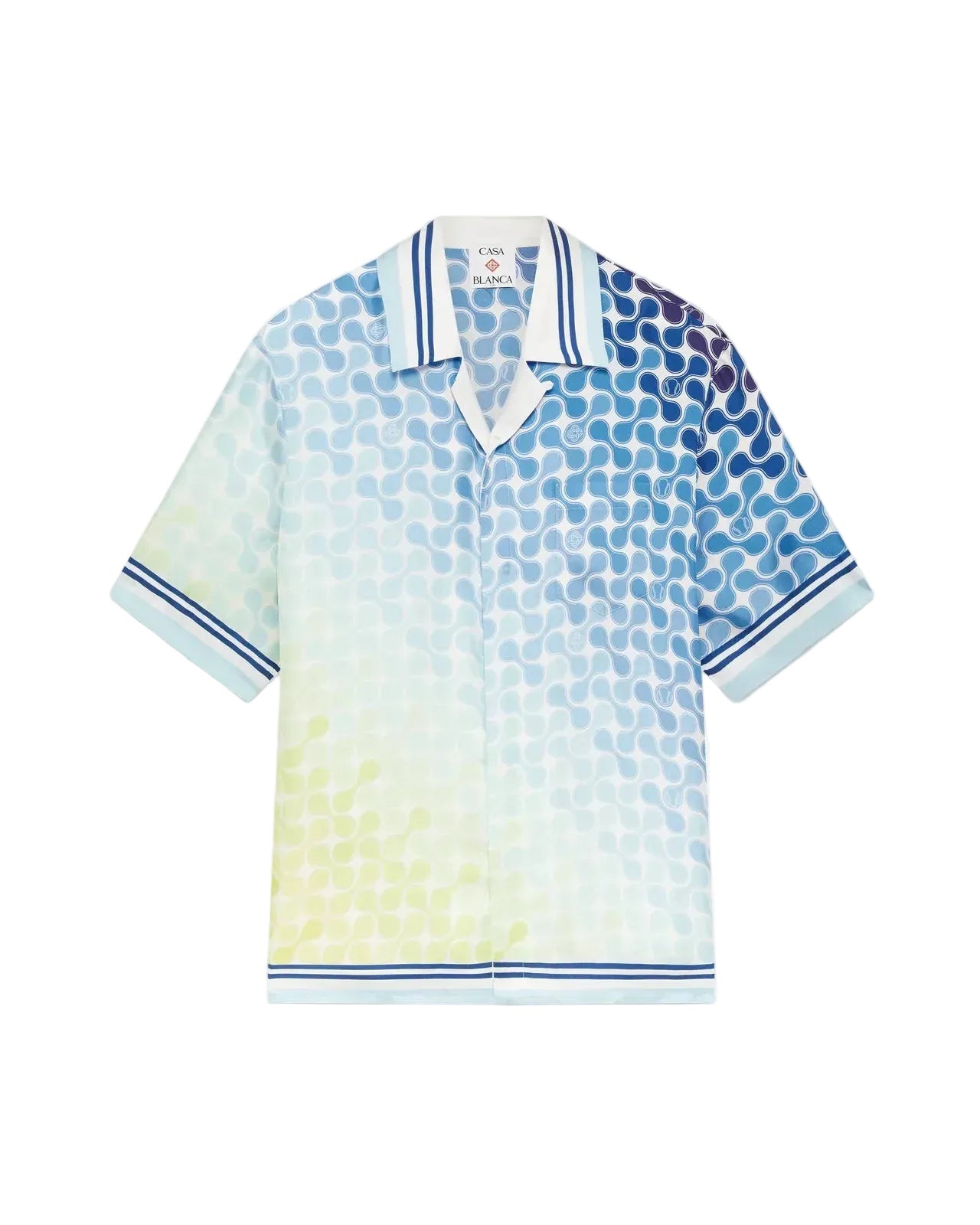 Gradient Tennis Tile Short Sleeve Silk Shirt-CASABLANCA-Verso