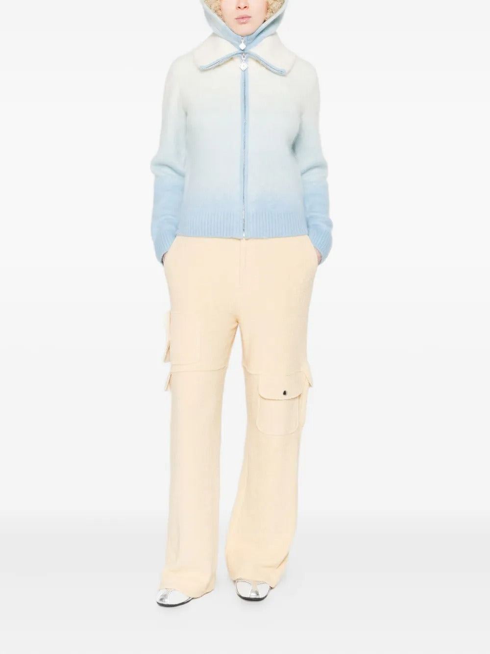 Gradient zip-up cardigan-CASABLANCA-Verso