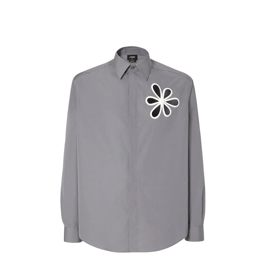 Gray poplin shirt-FENDI-307050-M-Verso