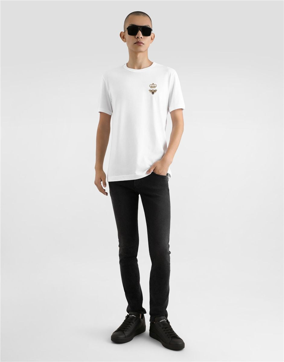 Gray wash skinny stretch jeans-DOLCE&GABBANA-Verso
