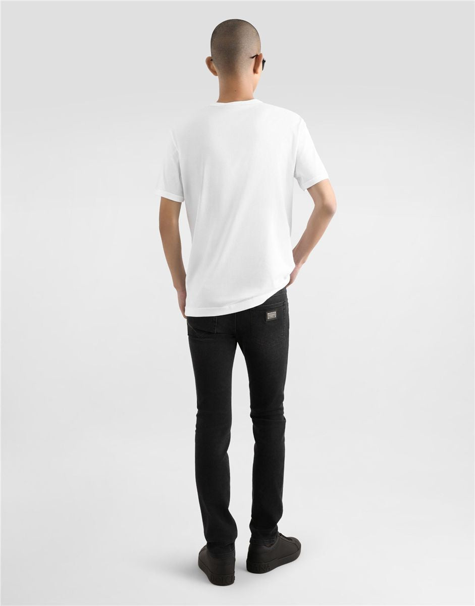 Gray wash skinny stretch jeans-DOLCE&GABBANA-Verso