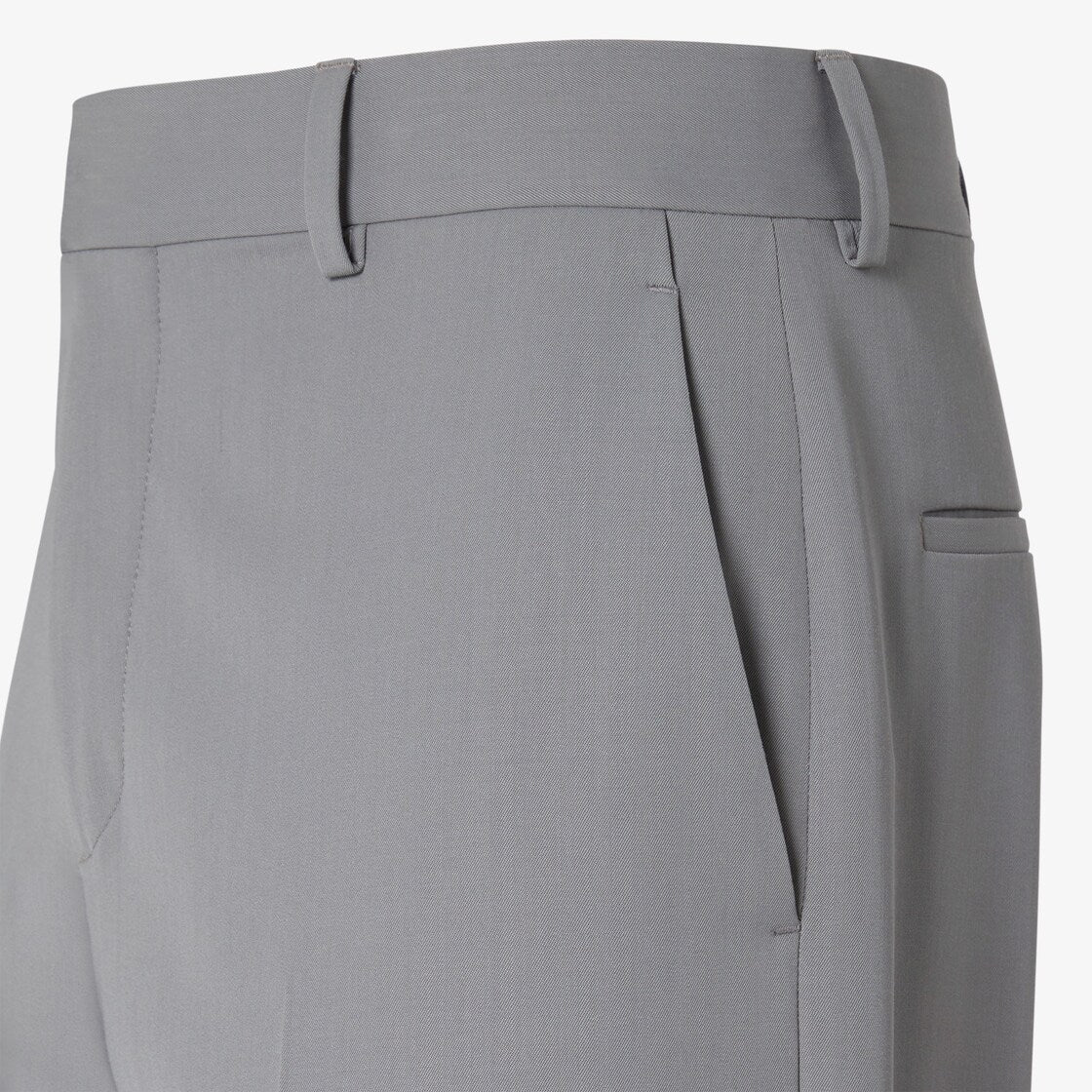 Gray wool gabardine pants-FENDI-Verso