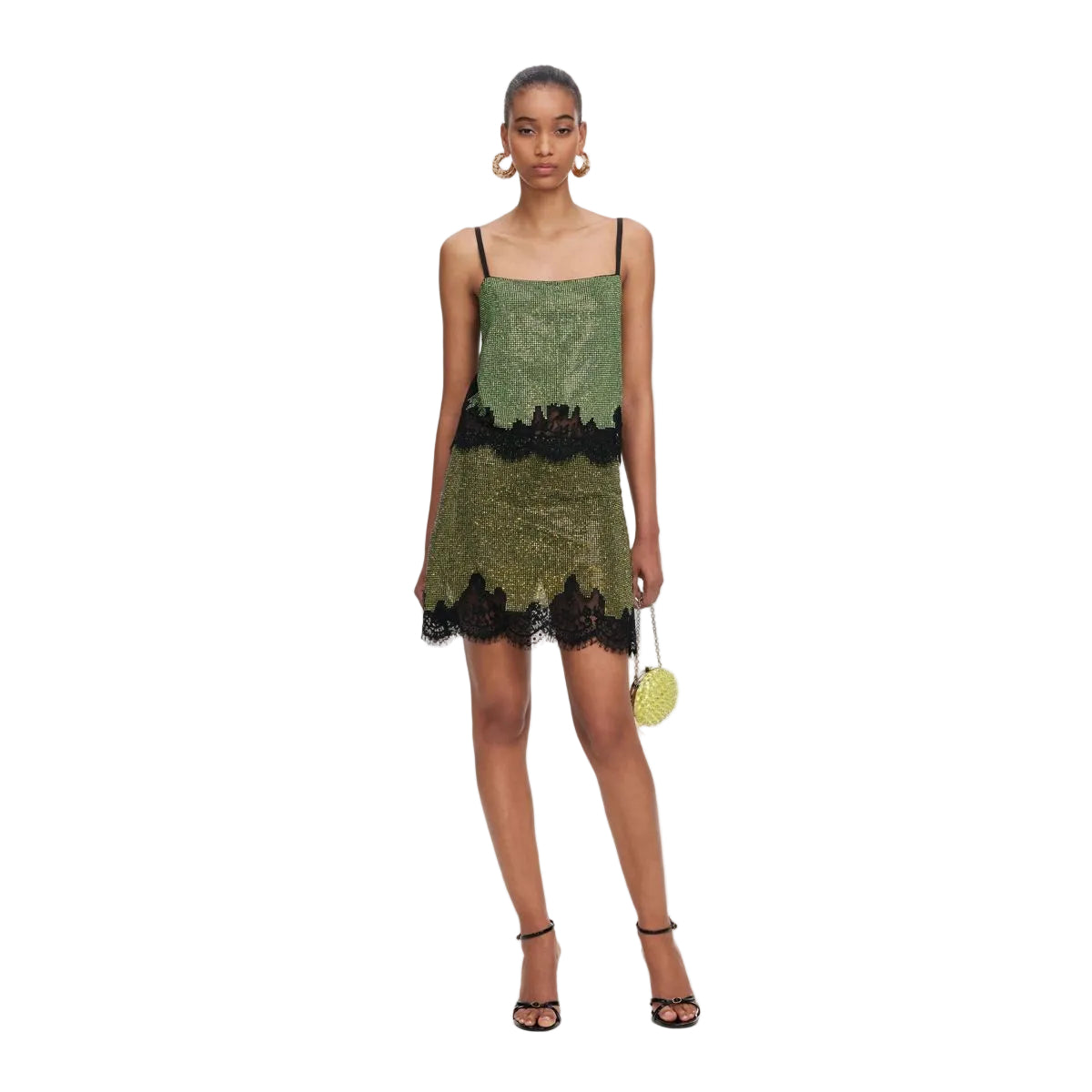 Green Crystal Chainmail Top-SELF-PORTRAIT-309669-4-Verso