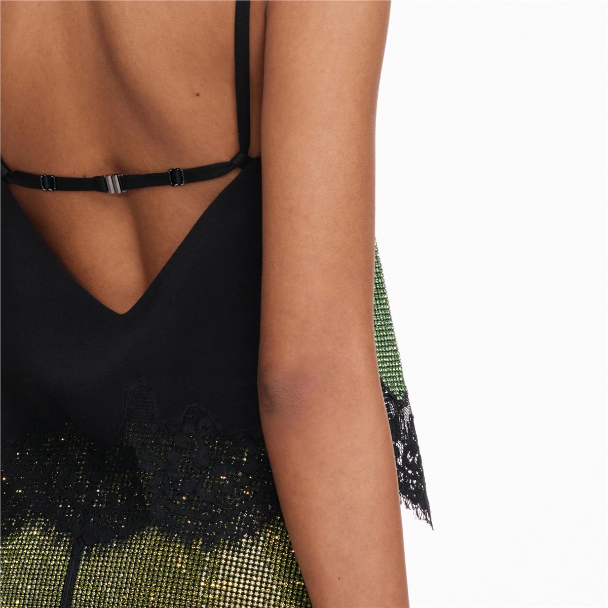 Green Crystal Chainmail Top-SELF-PORTRAIT-Verso
