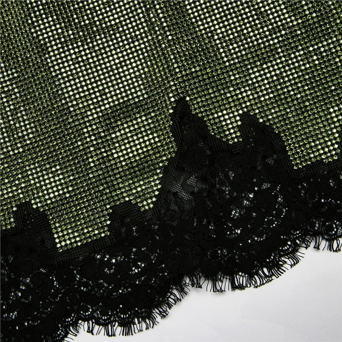 Green Crystal Chainmail Top-SELF-PORTRAIT-Verso