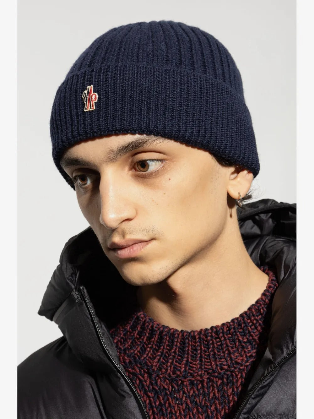 Grenoble ribbed-knit virgin wool beanie hat-MONCLER-Verso