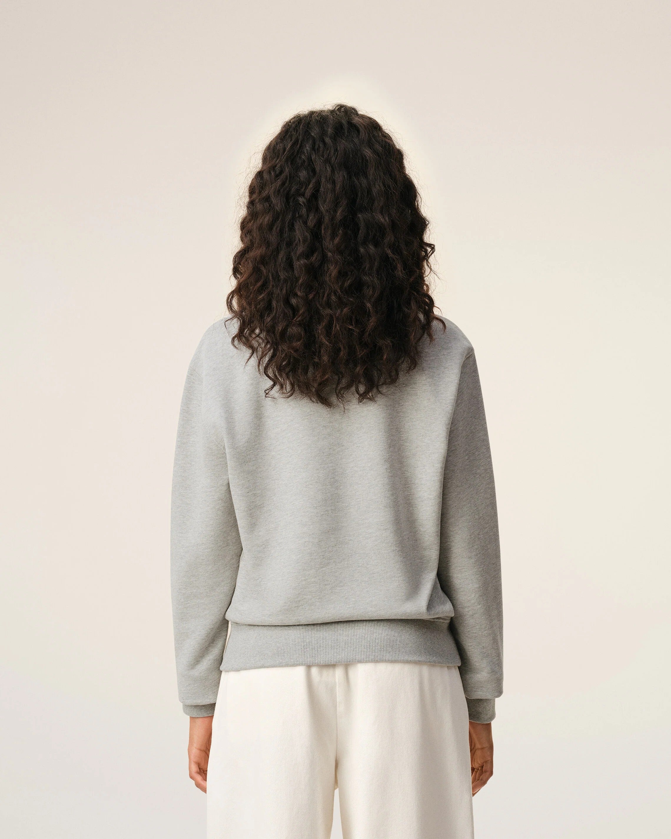 Grey Cotton Knitted Ami De Coeur Sweatshirt-AMI-Verso
