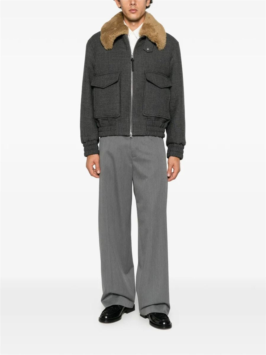 Beige wool padded jacket-AMI-Verso