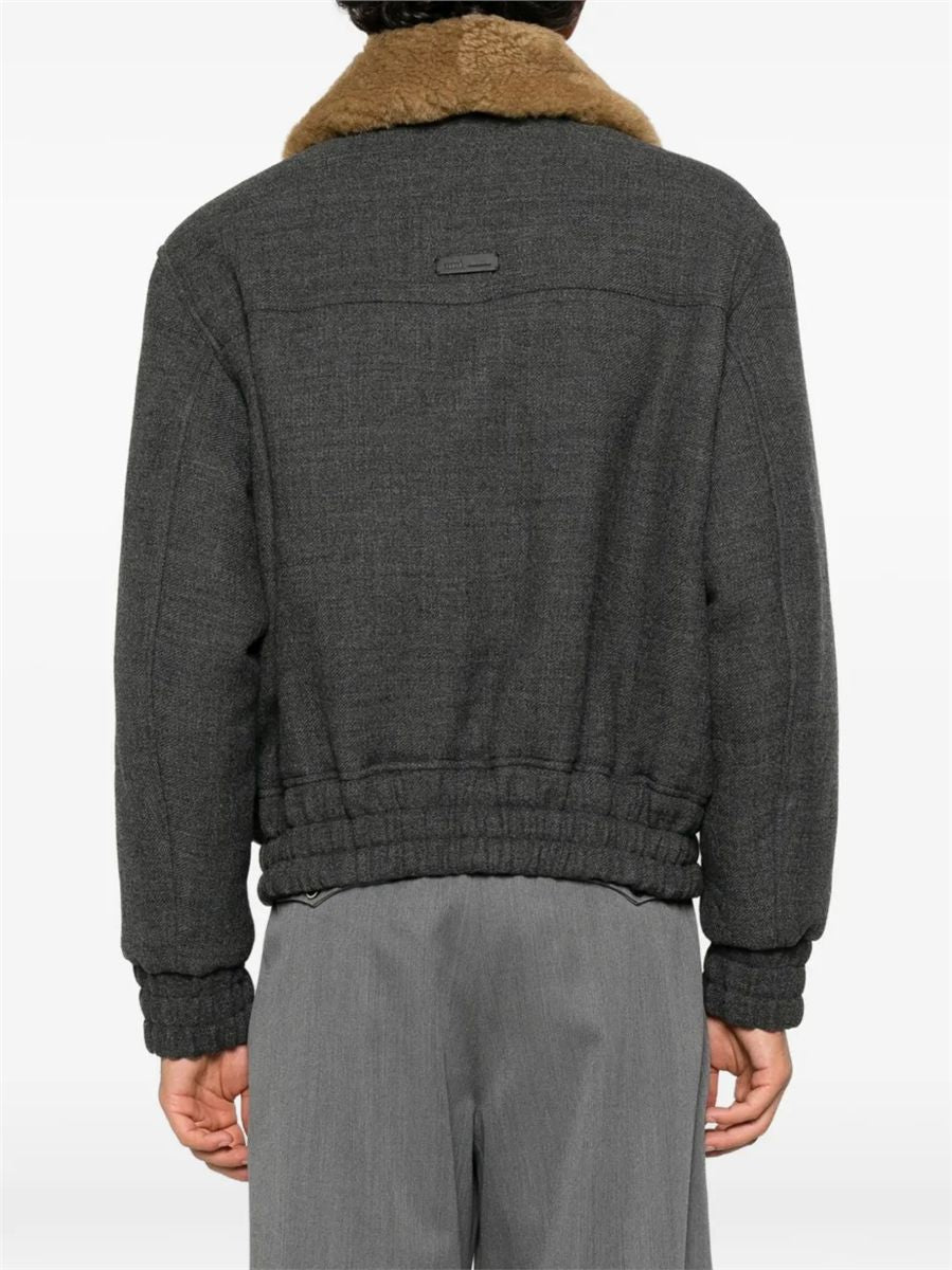 Beige wool padded jacket-AMI-Verso