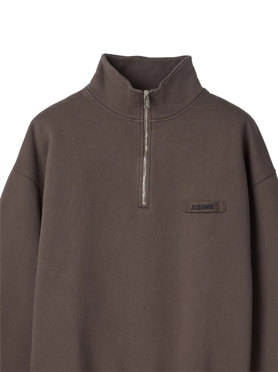Gros-grain half-zip sweater-JACQUEMUS-Verso
