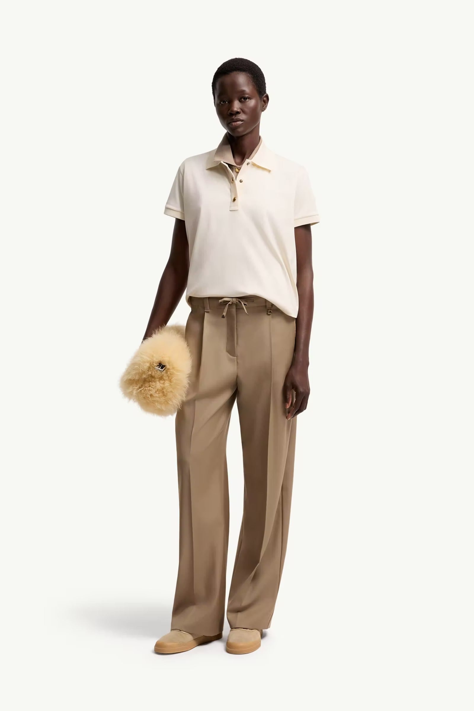 Grosgrain logo cotton polo shirt-MONCLER-Verso