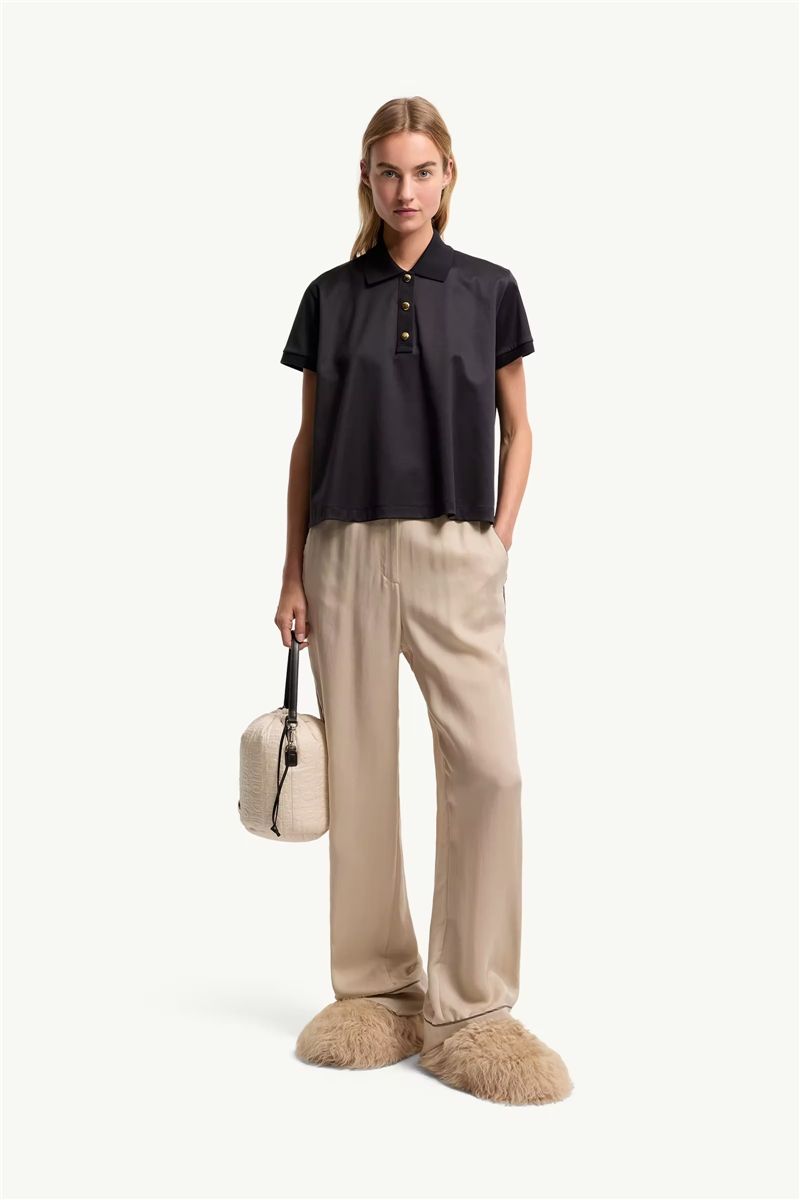 Grosgrain logo cotton polo shirt-MONCLER-Verso