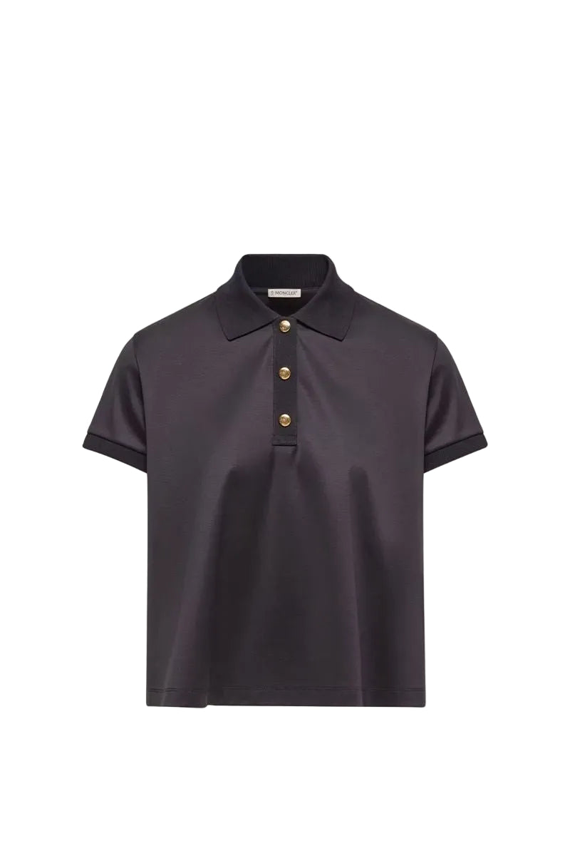 Grosgrain logo cotton polo shirt-MONCLER-312375-XS-Verso
